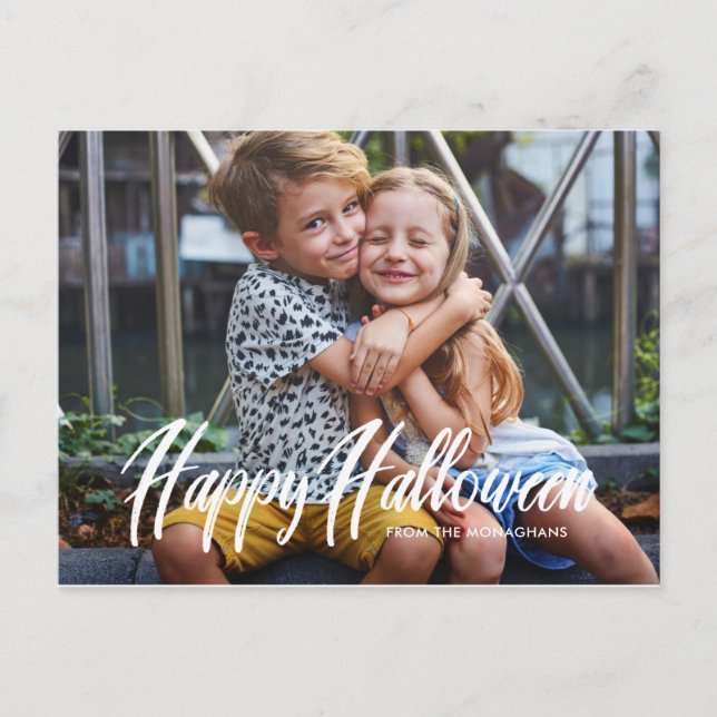 Carte postale photo Halloween moderne | Horizontal (Devant)