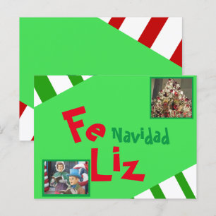 Carte Postale Photo Joyeux Noël Espagnol Noël Lettering Vacances