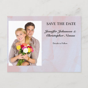 Carte Postale Photo Lavender Mist Marble Enregistrer la date