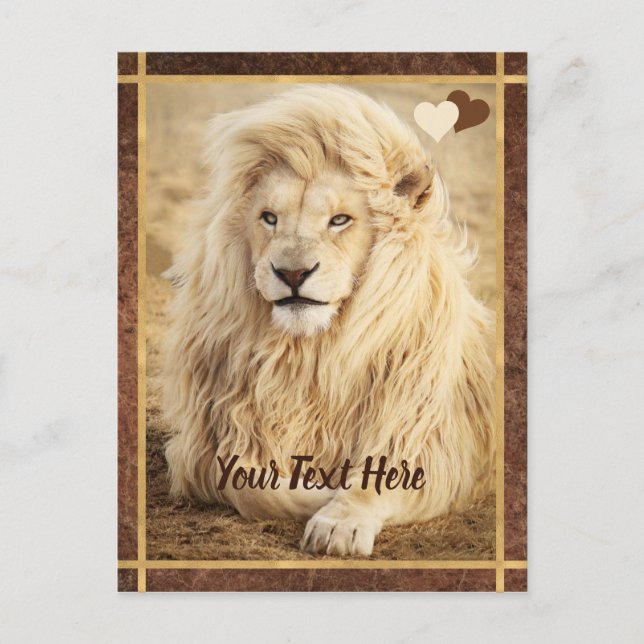 Carte Postale Photo Lion blanc personnalisée (Devant)