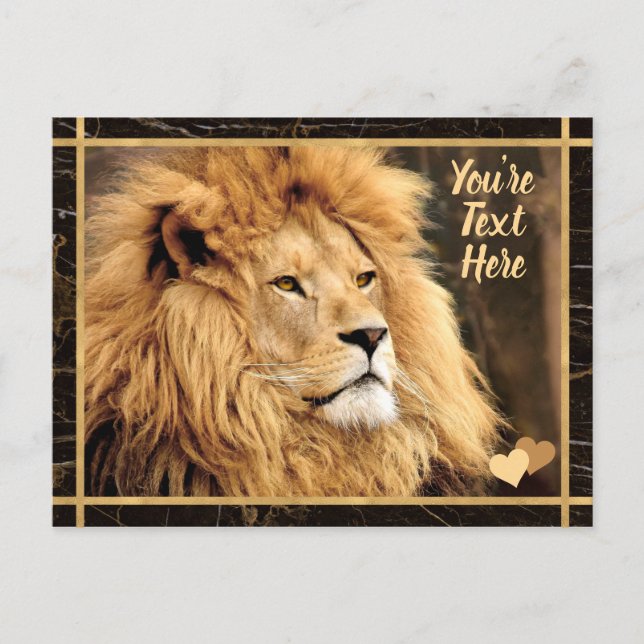 Carte Postale Photo Lion Texte Personnalisé (Devant)