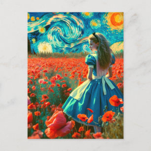 Carte Postale Photo lomographique Alice dans le coquelicot étoil