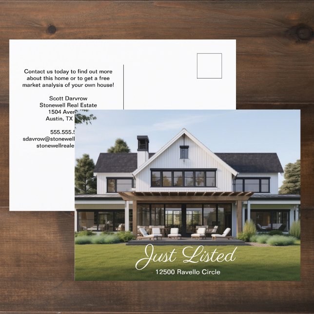 Carte Postale Photo Maison juste répertoriée Marketing immobilie (Créateur téléchargé)