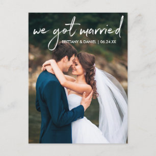 Carte Postale Photo manuscrite Script Nous Nous Sommes Mariés
