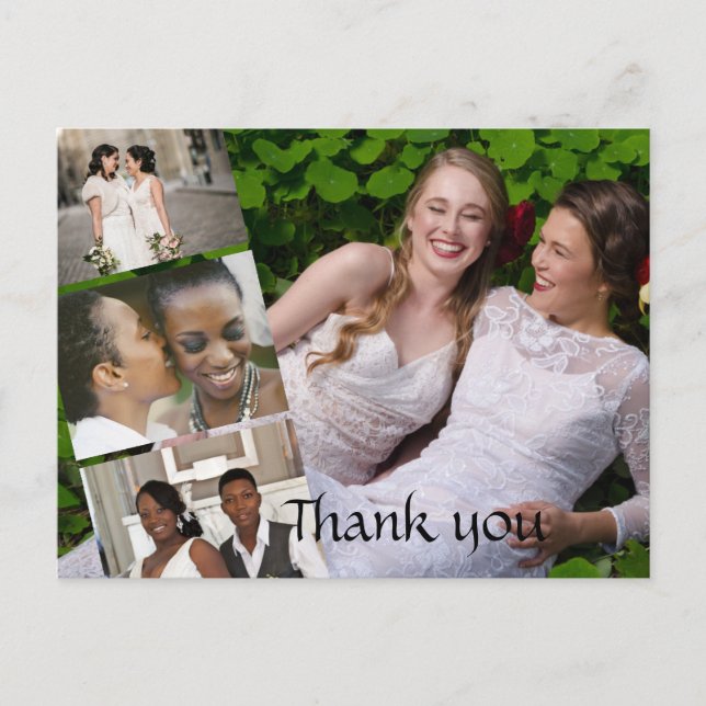 Carte postale - Photo Mariage Merci personnalisée (Devant)
