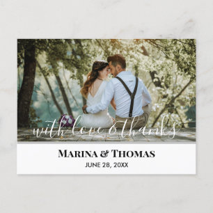 Carte Postale Photo Mariage Personnalisée Avec Calligraphie Mode