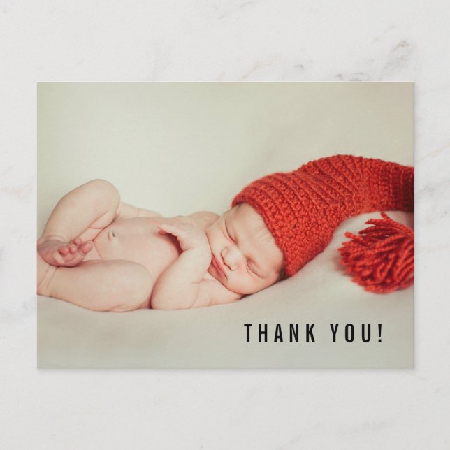 Carte Postale Photo Merci et Faire-part de naissance bébé (Devant)