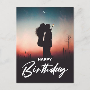 Carte Postale Photo minimaliste moderne et heureux anniversaire