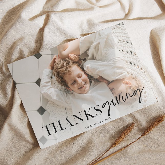 Carte Postale Photo minimaliste moderne Thanksgiving (Créateur téléchargé)