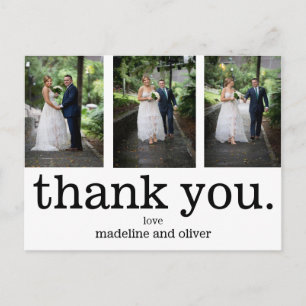 Carte Postale Photo Moderne Machine Texte Mariage Merci