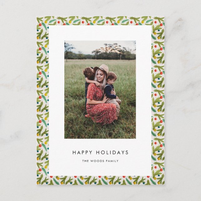 Carte Postale Photo motif de Noël moderne et festive (Devant)