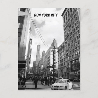 Carte Postale Photo noir blanc New York bâtiments voitures