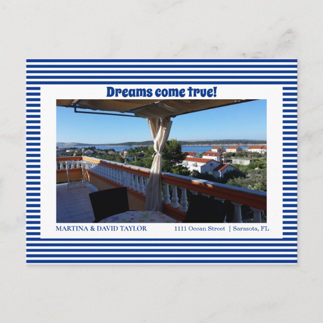 Carte Postale Photo Nouveau Faire-part d'adresse personnelle Car (Devant)