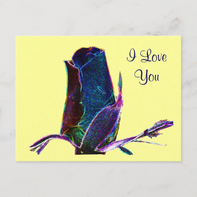 Carte postale photo numérique Rosebud I Love You (Devant)