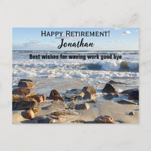Carte Postale Photo Ocean Waves Retirement Nom personnalisé