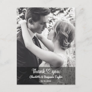 Carte Postale Photo personnalisé Mariage Romantique Élégant Sur