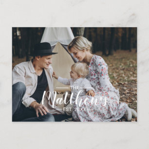 Carte Postale Photo personnalisée avec nom de famille et année d