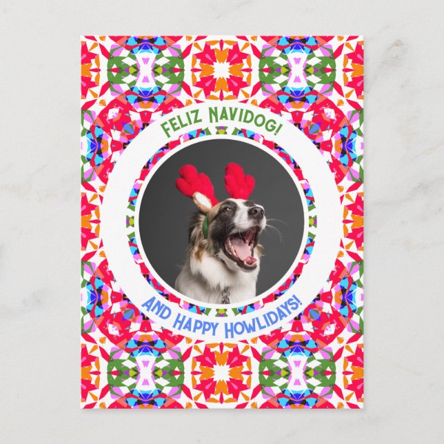 Carte Postale Photo personnalisée Chien de Noël Maman Maman Papa (Devant)
