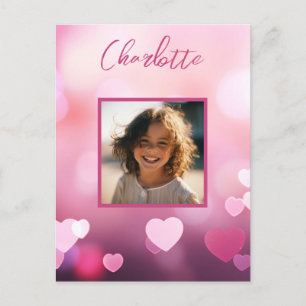 Carte Postale Photo personnalisée de la Saint Valentin et nom pe