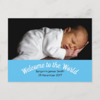 Photo personnalisée faire-part de naissance bébé g