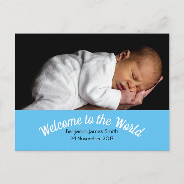 Carte Postale Photo personnalisée faire-part de naissance bébé g (Devant)