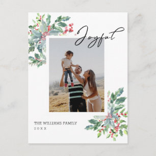 Carte Postale Photo personnalisée Joyeuse Lettrée à la main Noël