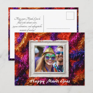 Carte Postale Photo personnalisée 💚 💜 💛 Mardi Gras Magie
