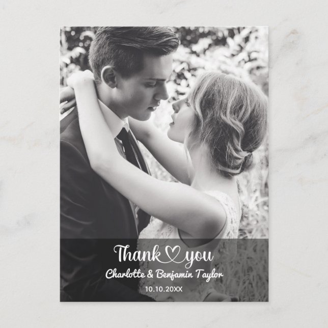 Carte Postale Photo personnalisée sur mesure Mariage Romantique  (Devant)