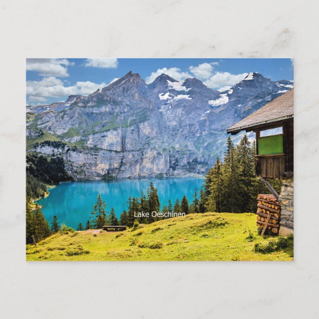 Carte Postale Photo pittoresque du lac Oeschinen (Devant)
