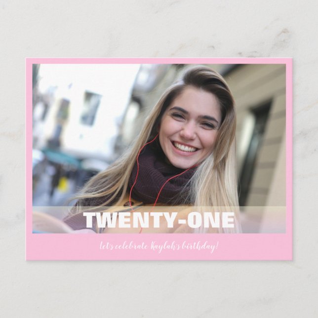 Carte postale photo pour le 21e anniversaire (Devant)