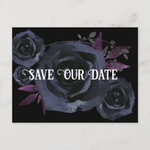 Carte Postale Photo Rose noir Enregistrer notre date