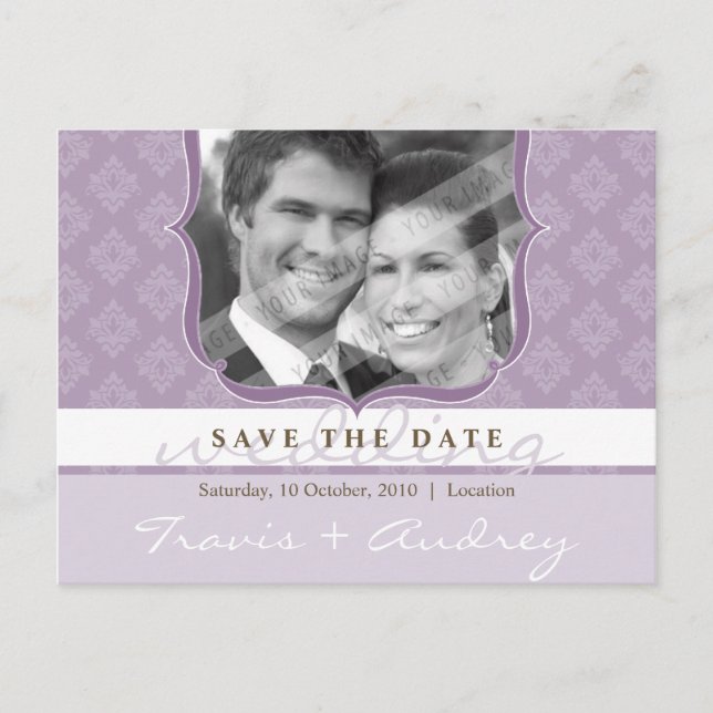 Carte Postale PHOTO SAVE THE DATE :: pictureframe élégance 2 (Devant)