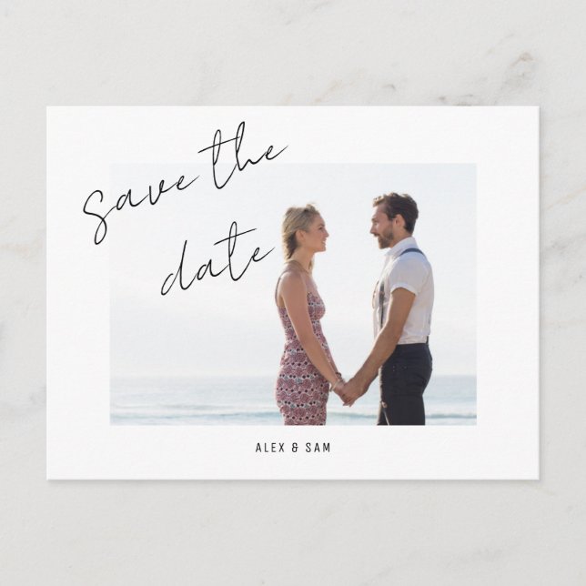 Carte Postale Photo Simple Enregistrer la date Annonce (Devant)