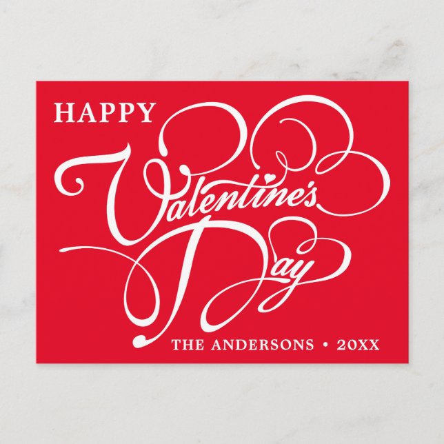 Carte Postale Photo simple et heureuse de la Saint Valentin (Devant)
