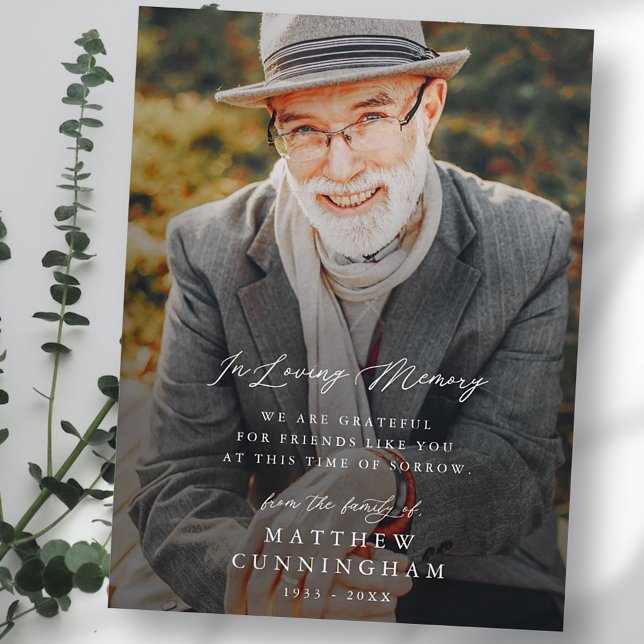 Carte Postale Photo Simple Moderne En Mémoire Affectueuse (Créateur téléchargé)