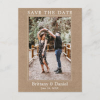 Photo Simple Moderne Enregistrer La Date Kraft