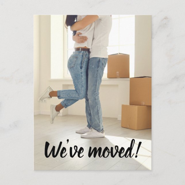 Carte Postale Photo simple Nous avons déplacé le changement d'ad (Devant)