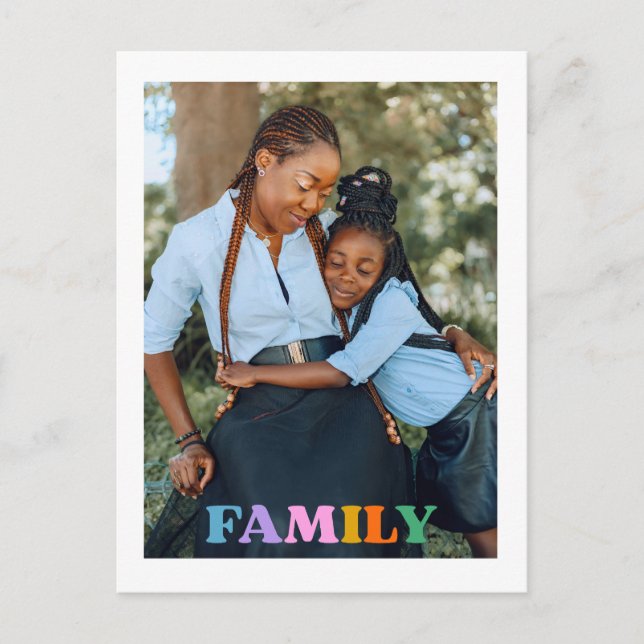 Carte Postale Photo typographie famille moderne simple (Devant)