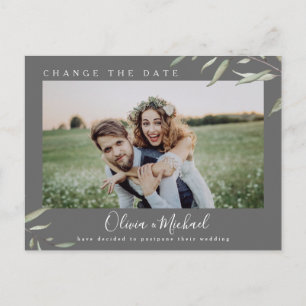 Carte Postale Photo verte minime changer la date Postponed