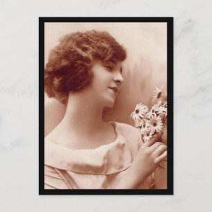 Carte postale photo vintage fille des années 1920 