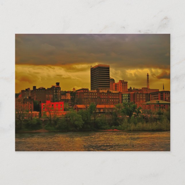 Carte Postale Photocopie de la ligne d'horizon de Lynchburg City (Devant)