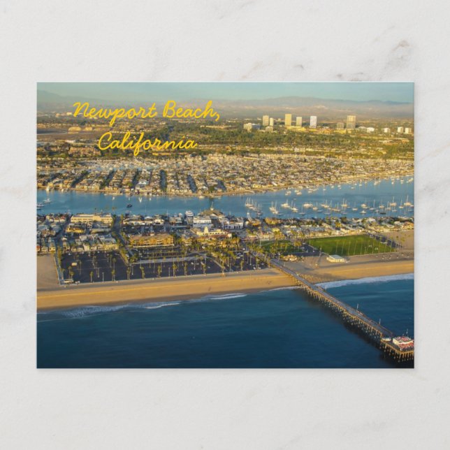 Carte Postale Photographie aérienne de Newport Beach California (Devant)
