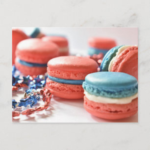 Carte Postale Photographie alimentaire Macarons patriotiques Ble