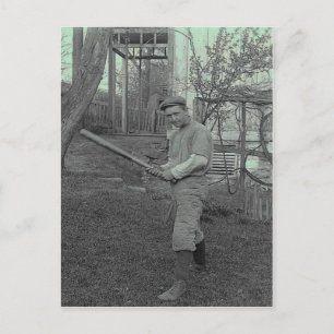 Carte Postale Photographie de Batte de Baseball Vintage Fête des
