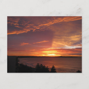 Carte Postale Photographie de couchers de soleil orange sur l'oc