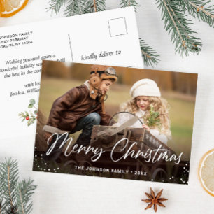 Carte Postale Photographie de Noël Joyeux moderne Salutation