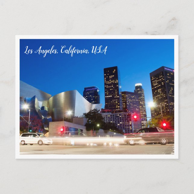 Carte Postale Photographie de nuit | Centre-ville de Los Angles  (Devant)