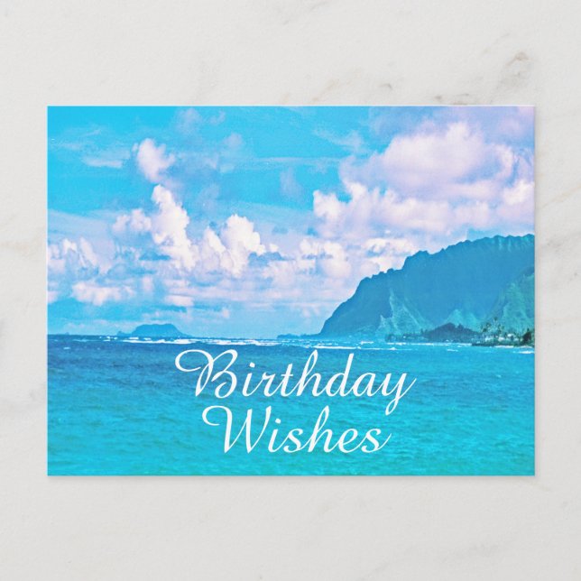 Carte Postale Photographie de plage hawaïenne d'anniversaire (Devant)