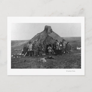 Carte Postale Photographie d'un igloo eskimo près de Nome, Alask
