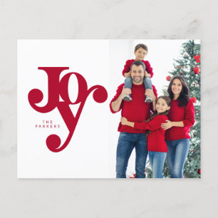 Carte Postale Photographie JOY à lettres à la main, typographiqu